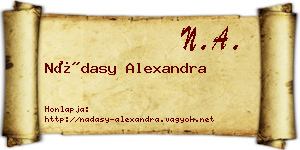 Nádasy Alexandra névjegykártya